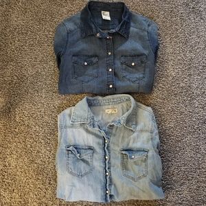 2 H&M jean shirts